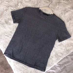 Brandy Melville Striped Blue & White Tee